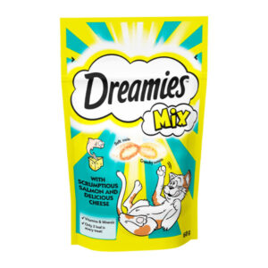 غذای تشویقی گربه  دریمیز مدل گوشت ماهی و پنیری وزن 60 گرم