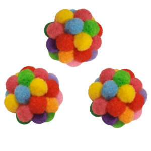 اسباب بازی سگ و گربه مدل happy pom pom بسته 3 عددی