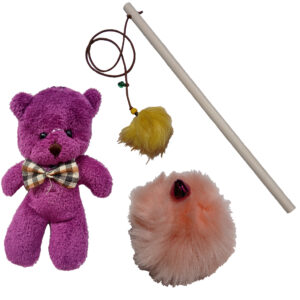 اسباب بازی سگ و گربه مدل چوب بازی پوپک وتوپ پوپک و خرس یوگی مجموعه 3 عددی