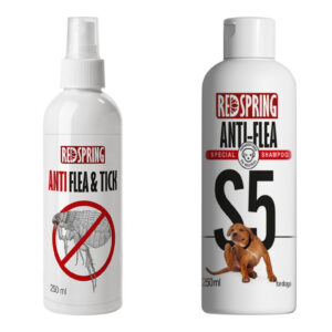 اسپری و شامپو سگ و گربه رداسپرینگ مدل ضد کک و کنه حجم 250 میلی لیتر مجموعه دو عددی