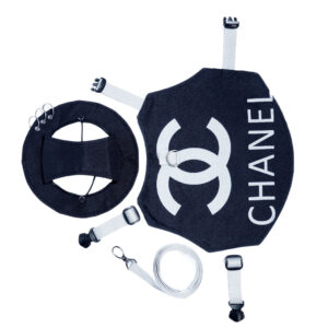 قلاده کتفی و بند قلاده سگ و گربه مدل ch کد 5 به همراه کلاه مجموعه 3 عددی