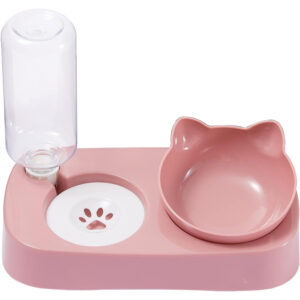 ظرف آب و غذای سگ و گربه مدل گربه ای 03