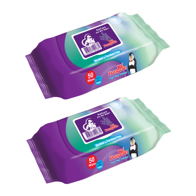 mg_20260728_135313_491 دستمال مرطوب حیوانات خانگی مستر پنگوئن مدل Lavender وزن 300 گرم بسته 2 عددی - Image 1