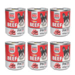 کنسرو سگ شهرپت مدل Beef وزن 400 گرم محموعه 6 عددی