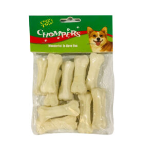 تشویقی سگ چمپرز مدل استخوان فلورایدی وزن 100 گرم بسته 10 عددی