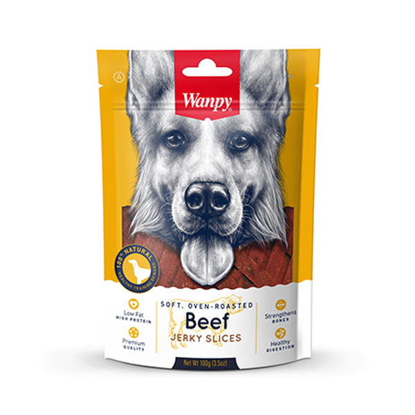 4999647-2.jpg غذای تشویقی سگ ونپی مدل Beef Jerky Slices وزن 100 گرم - Image 1