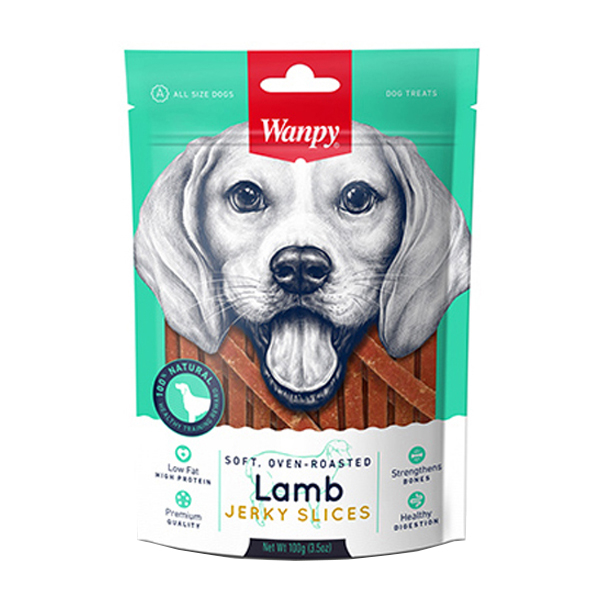 5010145.jpg غذای تشویقی سگ ونپی مدل Lamb Jerky Slices وزن 100 گرم - Image 1