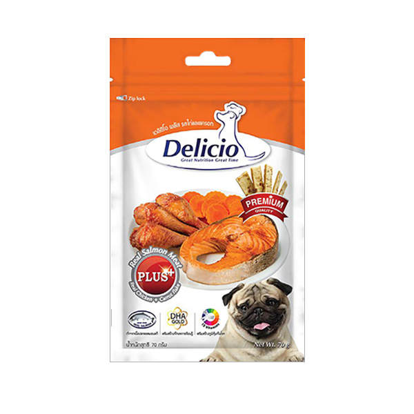 b86916854be6f1797027f50e2cbc58d4cb3d7336_1739033910.jpg تشویقی سگ دلیشو مدل chicken carrot وزن 70 گرم - Image 1