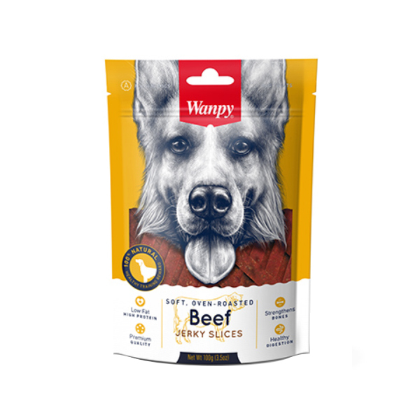 ef0e287406bb0d5df4282a5a232f8e6f2caa2c1f_1627835269.jpg غذای تشویقی سگ ونپی مدل Beef Jerky Slices وزن 100 گرم - Image 1