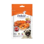 تشویقی سگ دلیشو مدل chicken carrot وزن 70 گرم