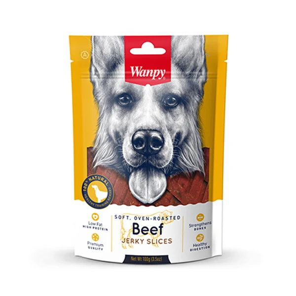 mg_20260728_113353_172 غذای تشویقی سگ ونپی مدل Beef Jerky Slices وزن 100 گرم - Image 1