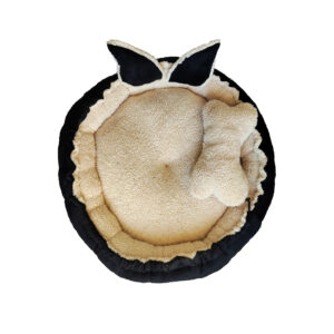 جای خواب سگ و گربه مدل تدی گوش‌ گربه ای به همراه بالشت