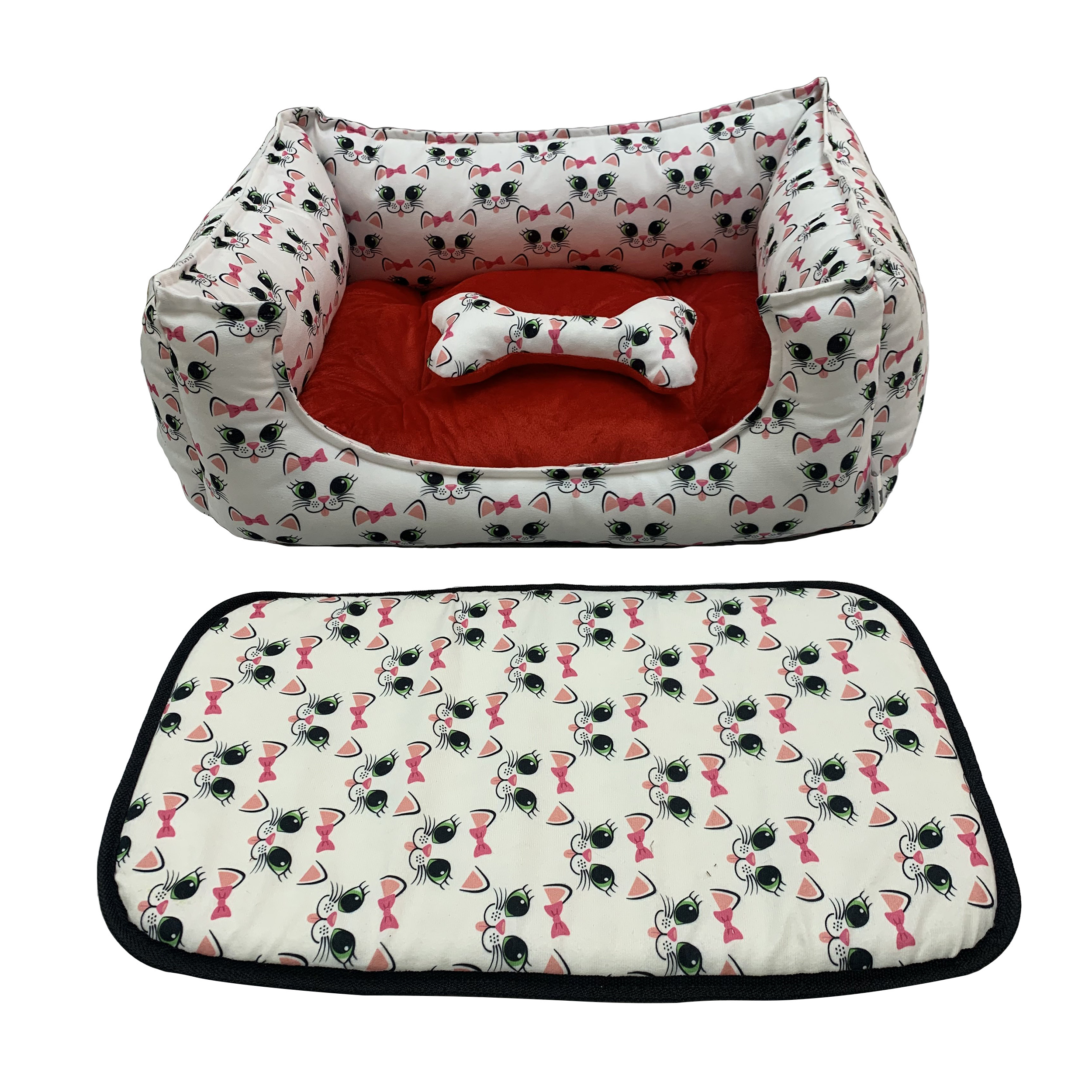 2f2198e1d7bc4a2692ae473d2e9ba3d40895f32e_1712337910-2.jpg جای خواب سگ و گربه مدل G-2024 به همراه تشک باکس و استخوان - Image 1
