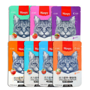 پوچ گربه ونپی مدل ترکیبی هفت طعم وزن 80 گرم بسته 7 عددی