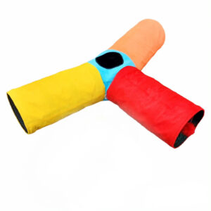 اسباب بازی گربه آدریاناپت مدل تونل سه کانال بلند طرح رنگارنگ