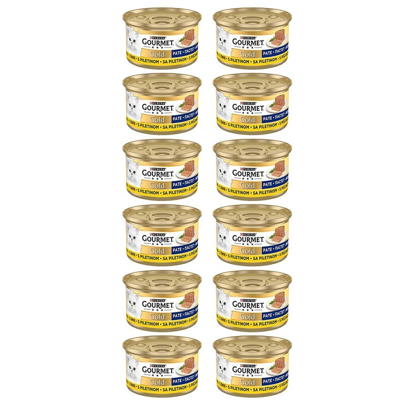 6127e7c2cf43bd73bb7869554b482f092b774cc8_1691494375.jpg کنسرو گربه گورمت مدل پته گوشت مرغ وزن 85 گرم بسته 12 عددی - Image 1