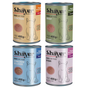 کنسرو غذای گربه شایر کد 44 وزن 400 گرم بسته 4 عددی