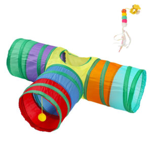 اسباب بازی سگ و گربه مجموعه دو عددی تونل سه شاخه و کرم بازی