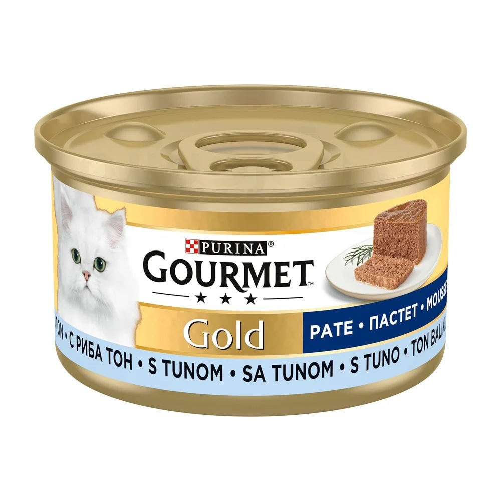 mg_20260726_144508_215 کنسرو گربه گورمت مدل گوشت ماهی تن گلد وزن 425 گرم بسته 5 عددی - Image 1