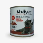 کنسرو غذای گربه شایر مدل BEEF & POULTRY وزن 800 گرم