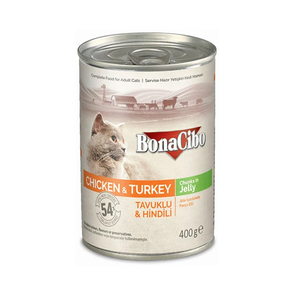 mg_20260818_130840 کنسرو غذای گربه بوناسیبو مدل Chicken & Turkey وزن 400 گرم - Image 1